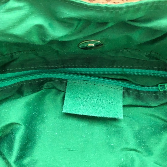 Ann Mashburn Cinch Bag Green Silk Shatung Crossbody Chain NWT - Picture 3 of 9